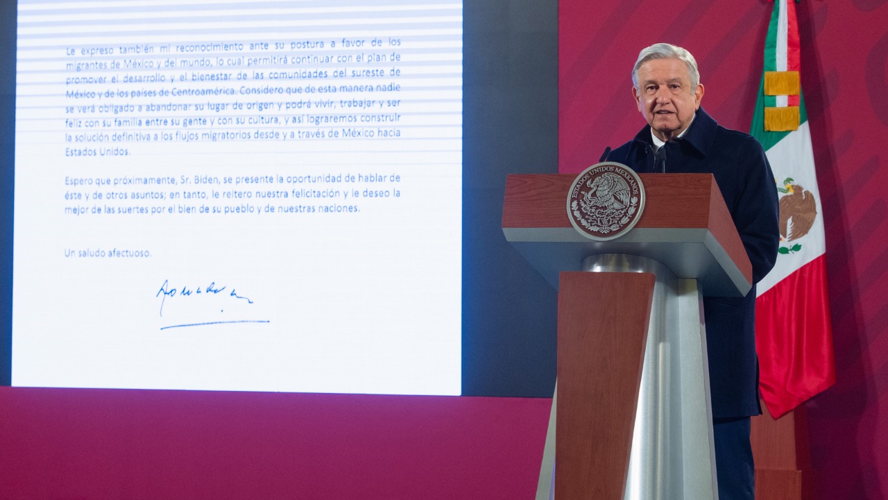 Presidente felicita a Joe Biden, presidente electo de los Estados Unidos de América