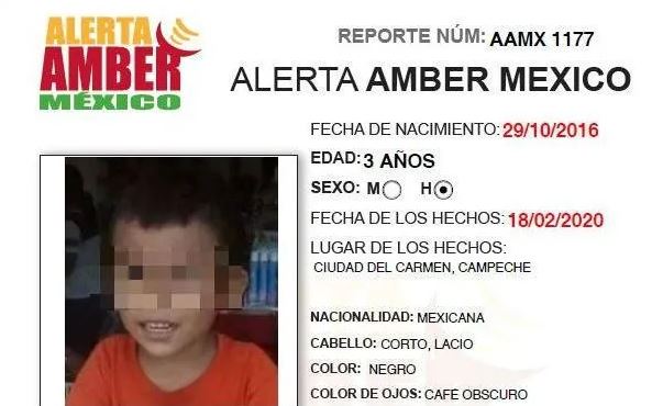 Hallan muerto a niño de tres años desaparecido en Campeche