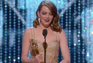 Emma Stone se alza con Oscar como mejor actriz por “La La Land”