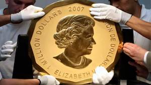 Roban la mayor moneda de oro del mundo, vale un millón de dólares