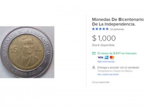 Monedas conmemorativas de 5 pesos ahora valen miles
