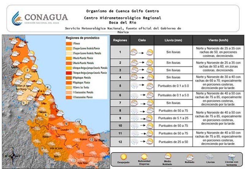 Por frente frío 23 se esperan muy bajas temperaturas y lluvias en mayor parte del Estado