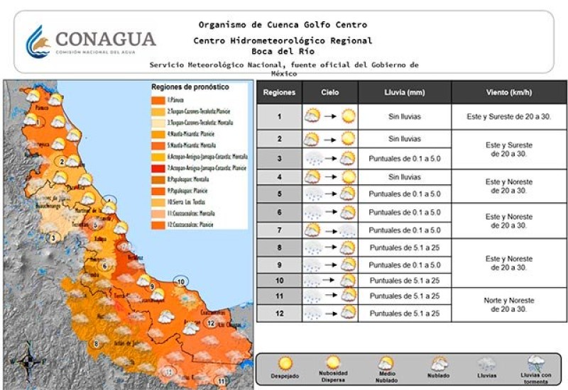 Se prevé ‘surada’ en Perote y Orizaba