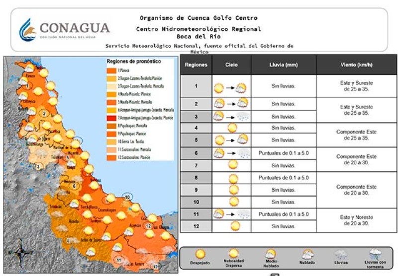 Este martes se prevé aumento de temperatura en mayor parte del Estado