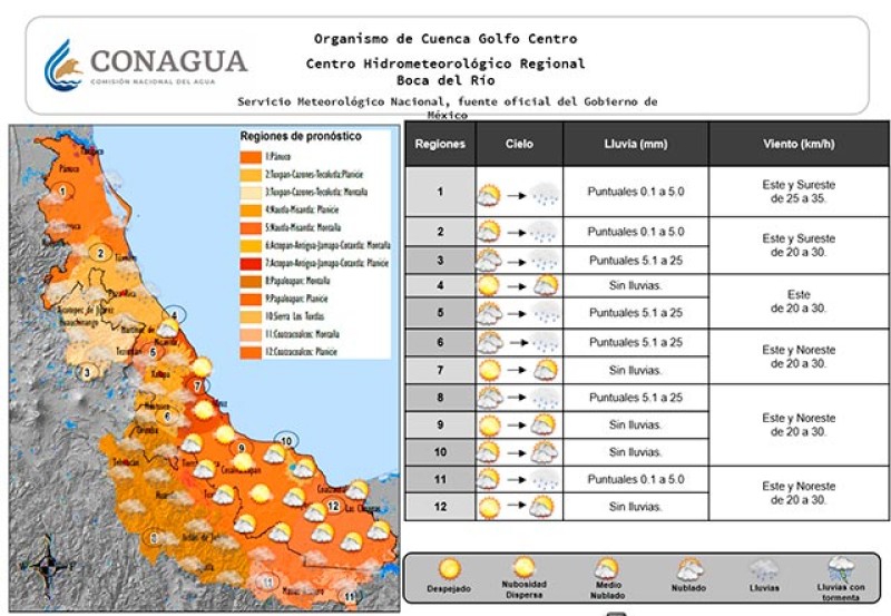 Se esperan temperaturas altas en mayor parte del Estado este lunes