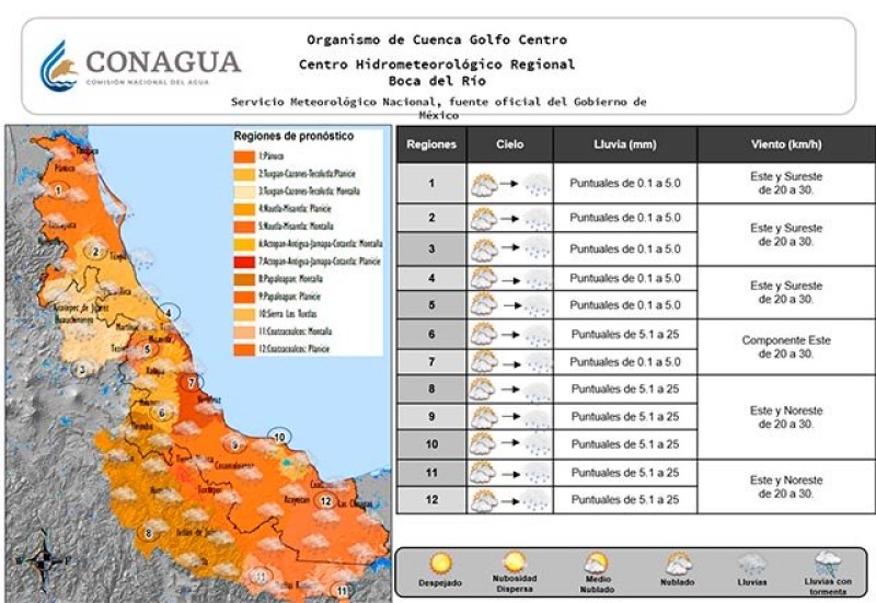 Se espera para este miércoles ligero aumento de temperatura y periodos de sol